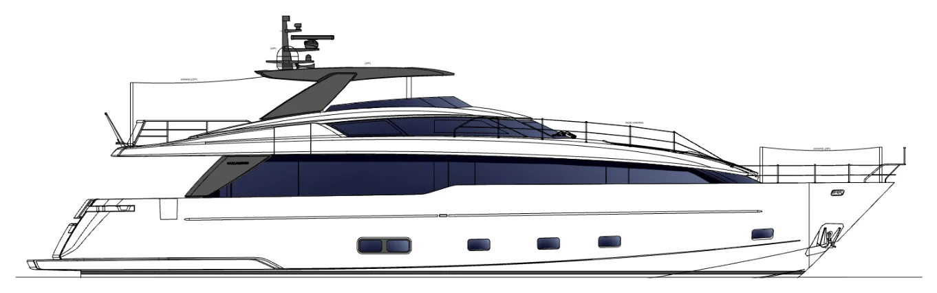 Sanlorenzo SL86A profile drawing